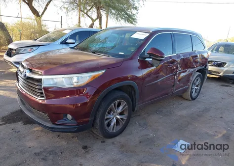 2015 Toyota Highlander Xle V6 from USA, damaged, VIN 5TDKKRFH4FS043444